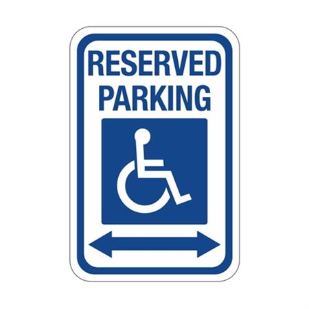 Reserved Parking Arrow Both Ways  Symbol Sign 12" x 18"